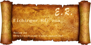Eichinger Rózsa névjegykártya